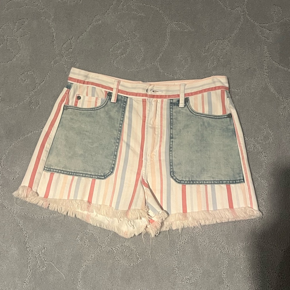 American Eagle Outfitters Multicolor Striped Jean Shorts